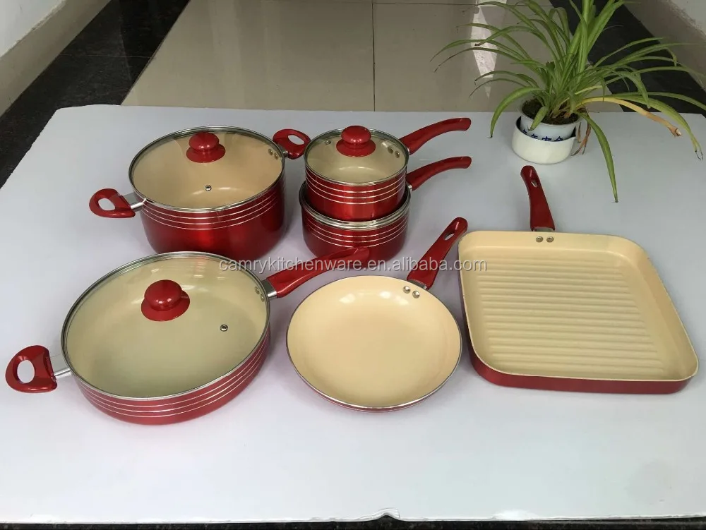 10PC pressed aluminum nonstick cookware set