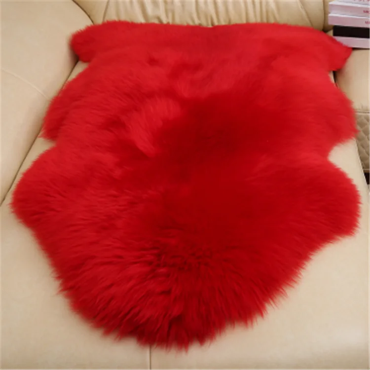 Natural Curly long hair mongolian lamb sheepskin fur rugs for chair