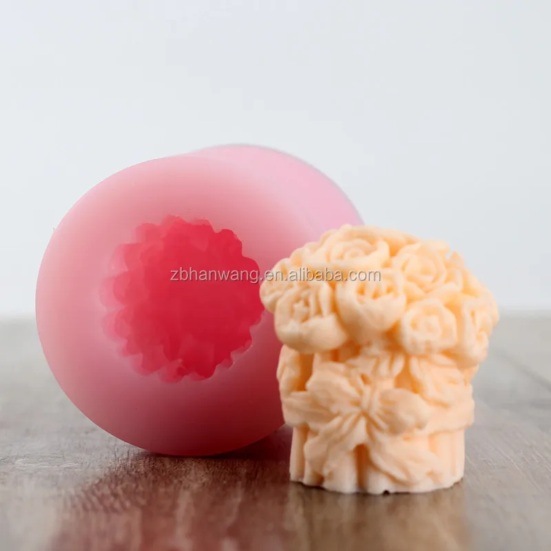 H0126 Handmade Silicone Mould 3D Roses Candle Mold