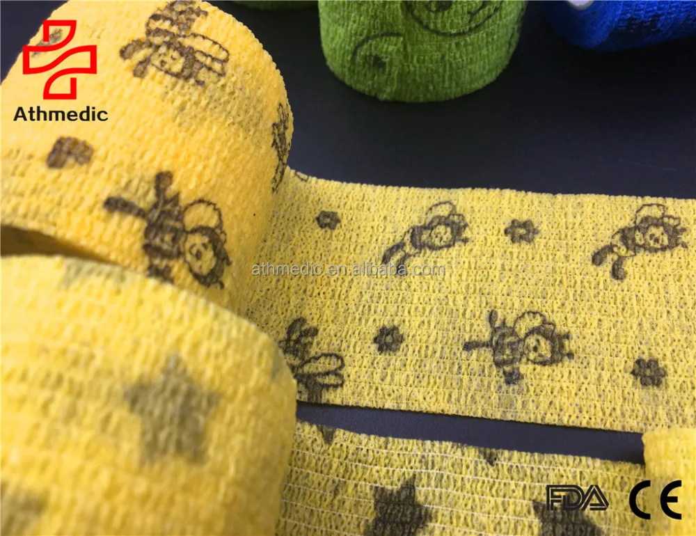 2022 Athmedic sport China self adhesive printed pet printed cohesive bandage printed vet wrap