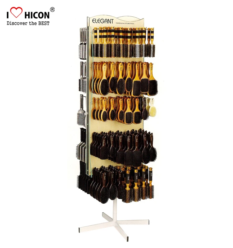 Draw Attention Cosmetics Retail Shop Stand Hair Brush Displays