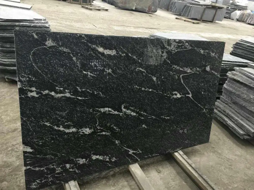 China virginia black granite slab and tile