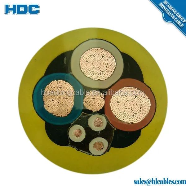 Marine type rubber sheath cable 300/500V 450/750V multi cores 2*0.75 3*1.5 with copper braiding shield waterproof oil resist