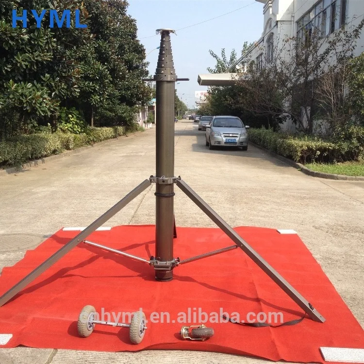 The portable tripod telescopic camera mast with supporting poles