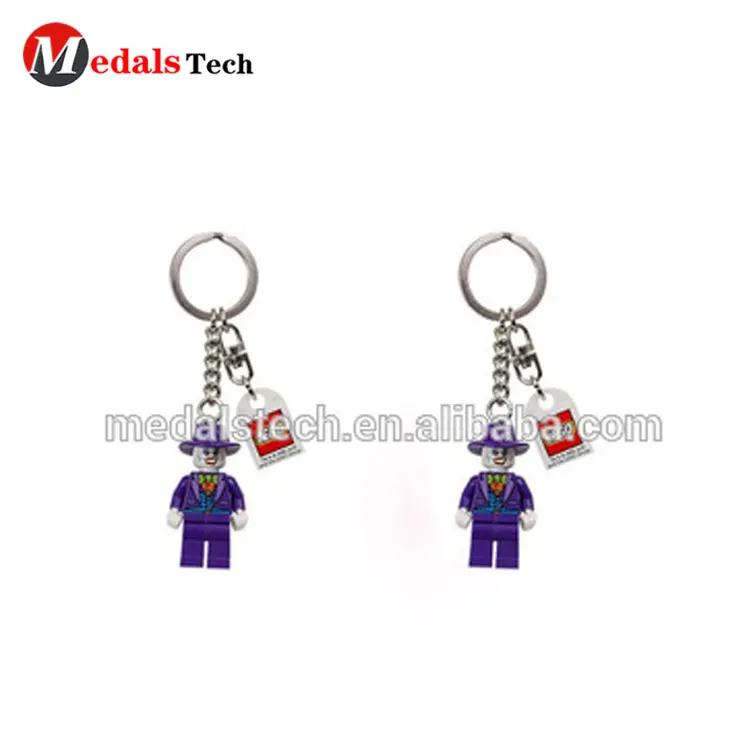 2018 Hot selling zinc alloy metal soft enamel lego keychain wholesale