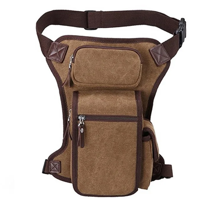 Outdoor Bike Multi-Purpose Tactical Canvas Motorcycle Leg Bag, Waist Bags For Men
