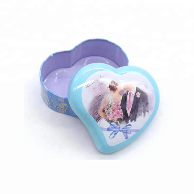 
Custom Heart-Shape Tin Box lovely Tin Cans for candy 