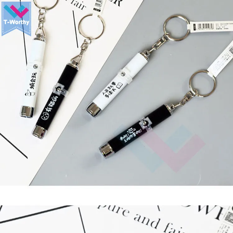 Promotional Logo Projector Torch, Mini Led Flashlight Key chain, LED Keychain Flashlight