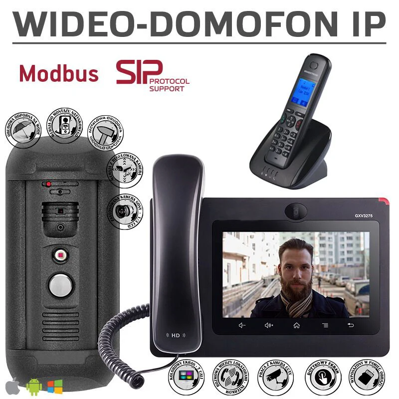 IP SIP Video Intercoms H.265 1.3MP Video Door Phone wideo-domofon IP