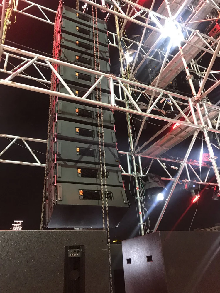 active speaker,dual 12inch self powered line array speaker with german DSP