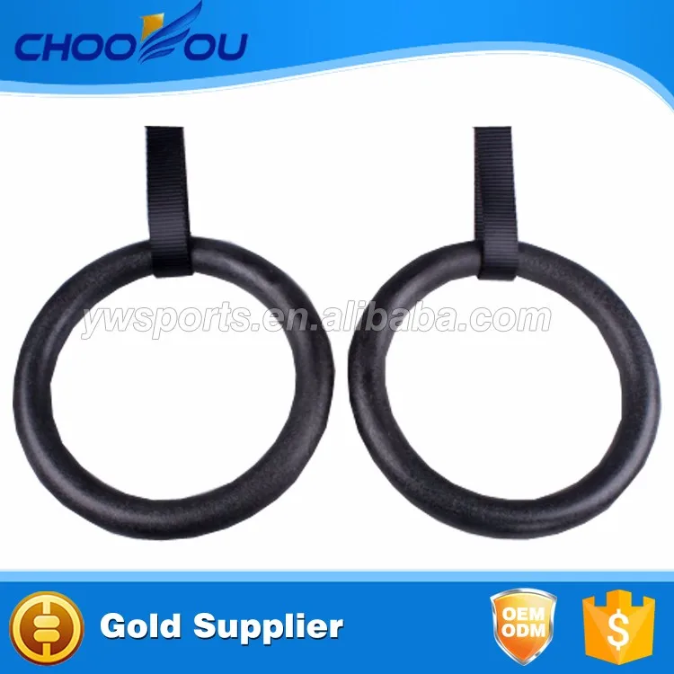 2021 Custom Printed Wood Yoga Ring Fitness Exercise Gym Rings With Safe Straps