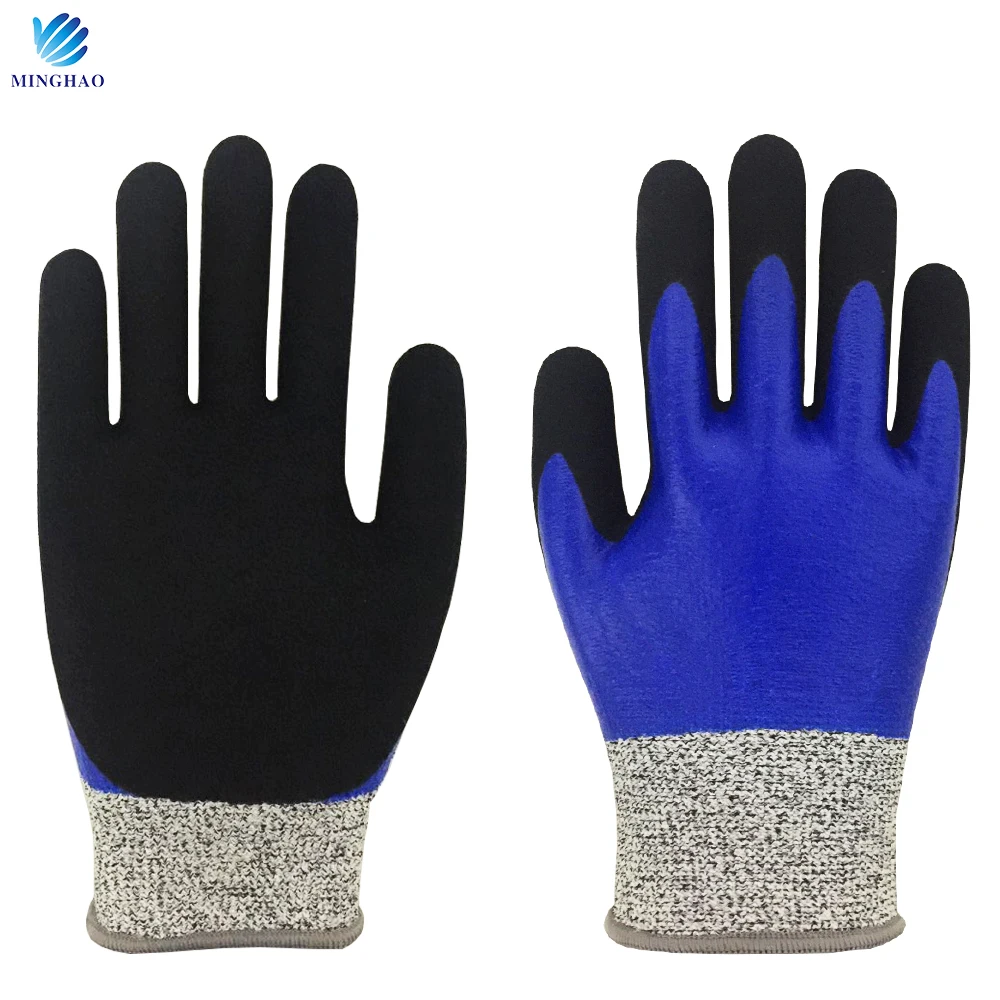 Высококачественные HPPE нитриловые резиновые пенопластовые полностью огруженные промышленные перчатки EN388 уровень 5 устойчивые к
