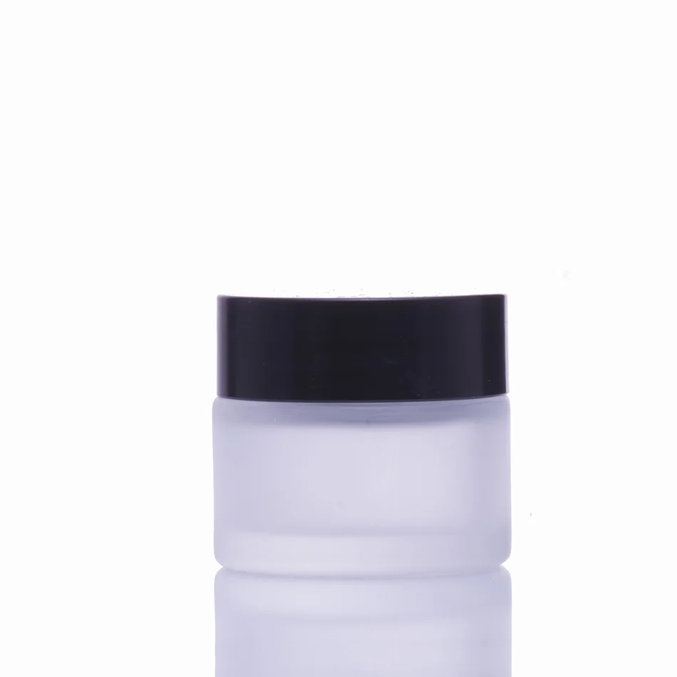 In Stock 5g 10g 15g 20g 30g 50g 60g 100g 120g Matte Clear Frosted Glass cream jar for sale with plastic lid