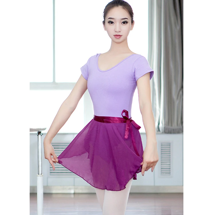 Basic Mid Thigh Length Chiffon Wrap Skirt for Rehearsals