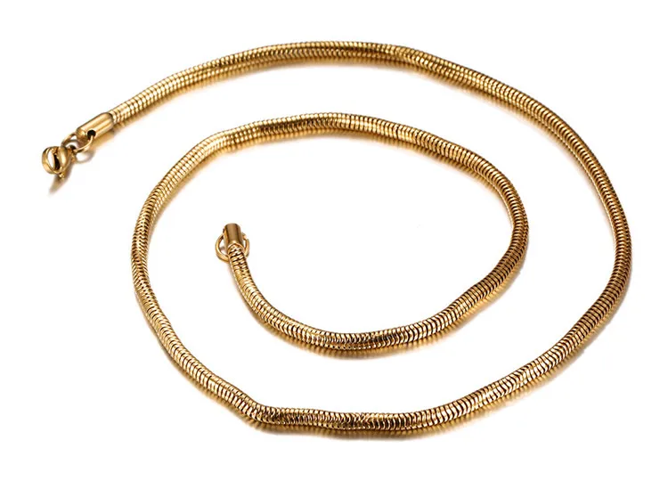 Wholesale factory price gold plated small round stainless steel snake chain