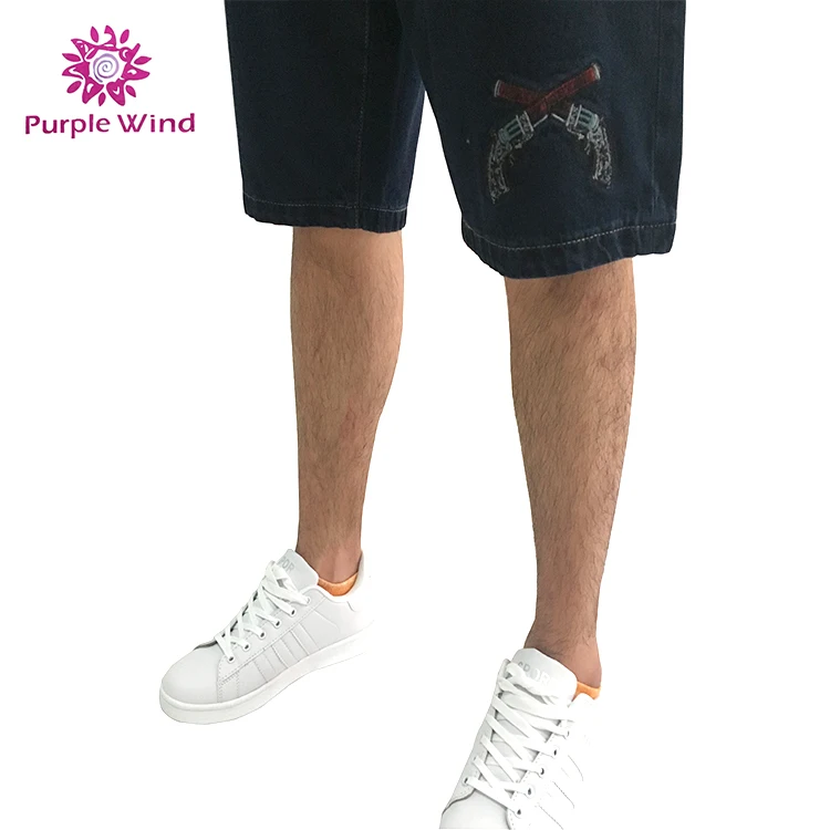 Напрямую с фабрики черный прямой печати деним Последний новый стиль мужские спортивные шорты