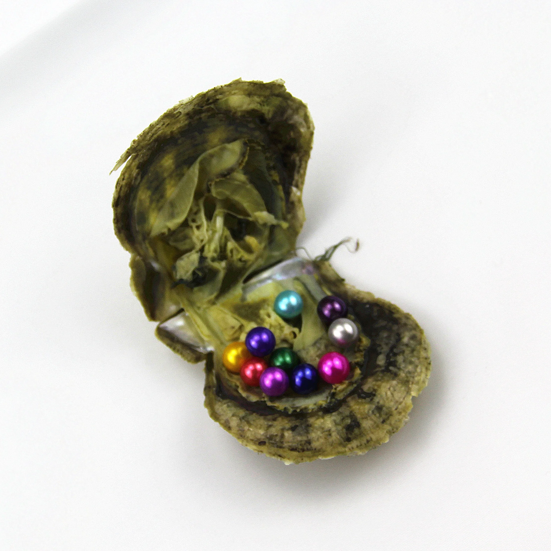 
AAA+ grade 6-7mm Natural Freshwater Pearl Mixed 34 Colors 10 pearls in 1 Akoya pearl oyster, Vacuum packing 