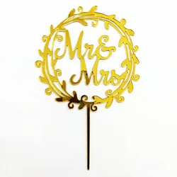 Acrylic  laser cutting machine memorial day mr and mrs cake topper wedding party decoration  custom cake topper