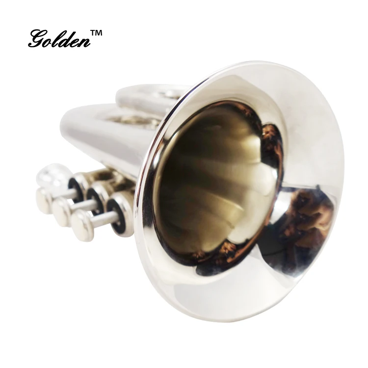
Wholesale JTP-01 Brass body Silver plated Bb Key Pocket Trumpet for sale 