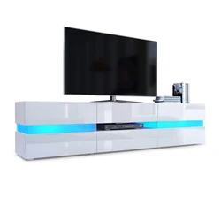 New design modern simple UV High Gloss TV stand LED light TV wall cabinet units designs wood TV cabinet