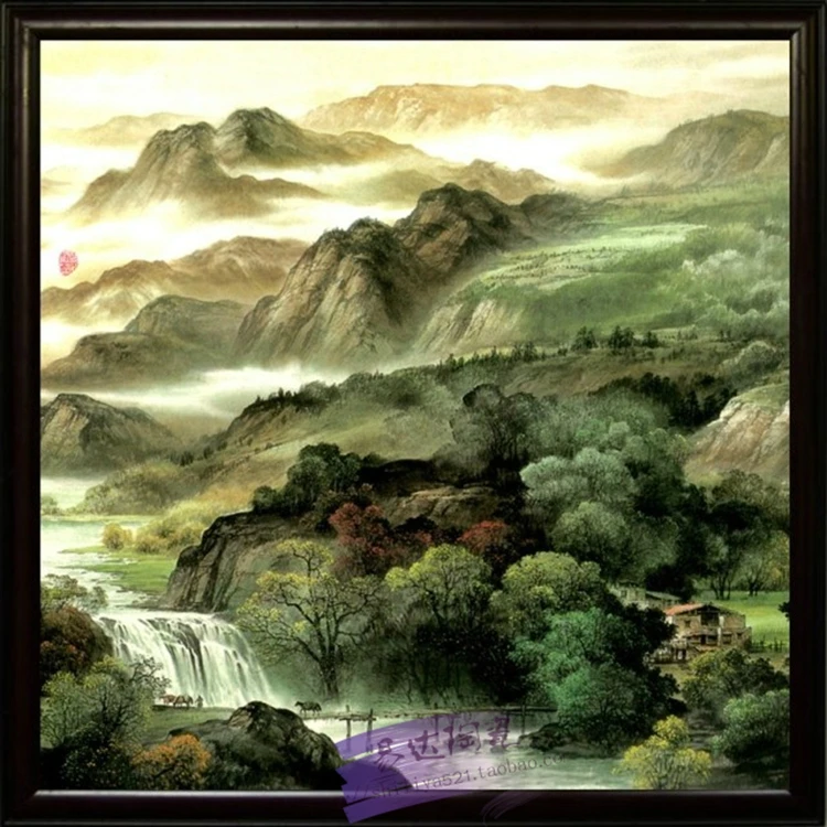 Chinese Landscape Special Ceramic Art Decor Painting