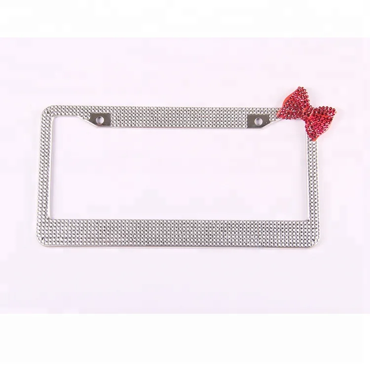 Hot Sale Rhinestone License Plate Frame with bow For US Cars