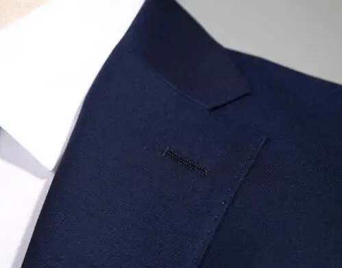 Hot sale 50% wool navy blue natch lapel business men jackets with pants