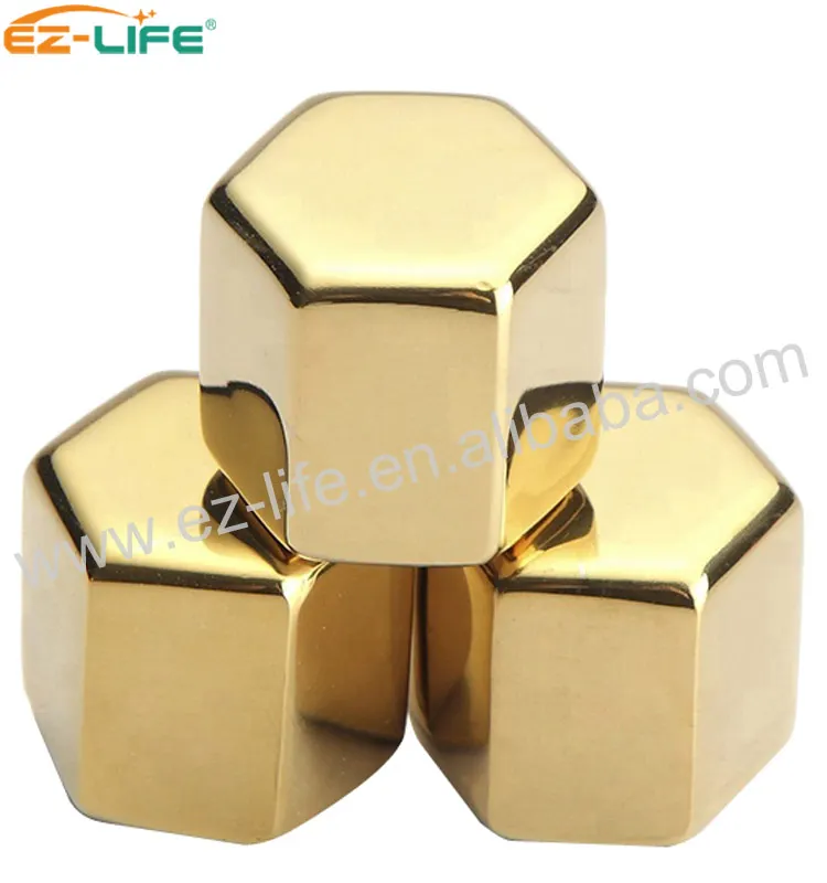 wine accessories Personalized Gold Make Special Shape Ice Cube wine cooler stainless steel Whiskey Stones For Wine Chiller