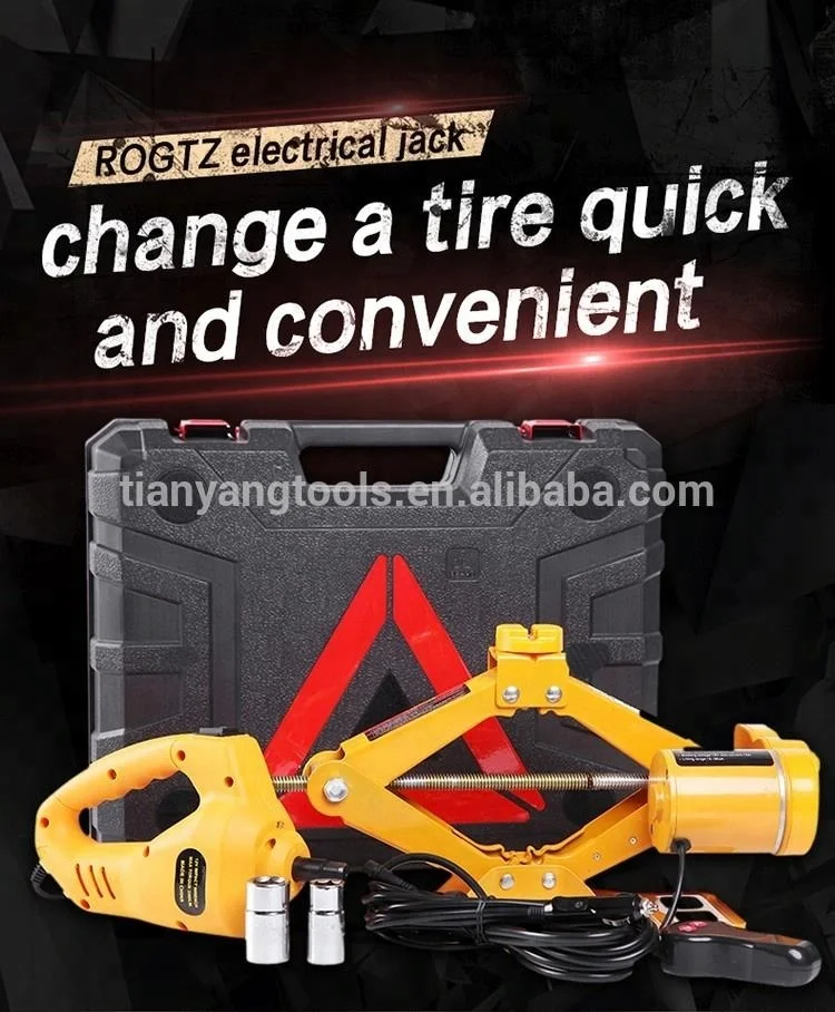 High Quality CE ISO Portable Durable 3T OEM Electric Screw Scissor Car Jack and Electric Impact Wrench DC 12V for Quick Repair