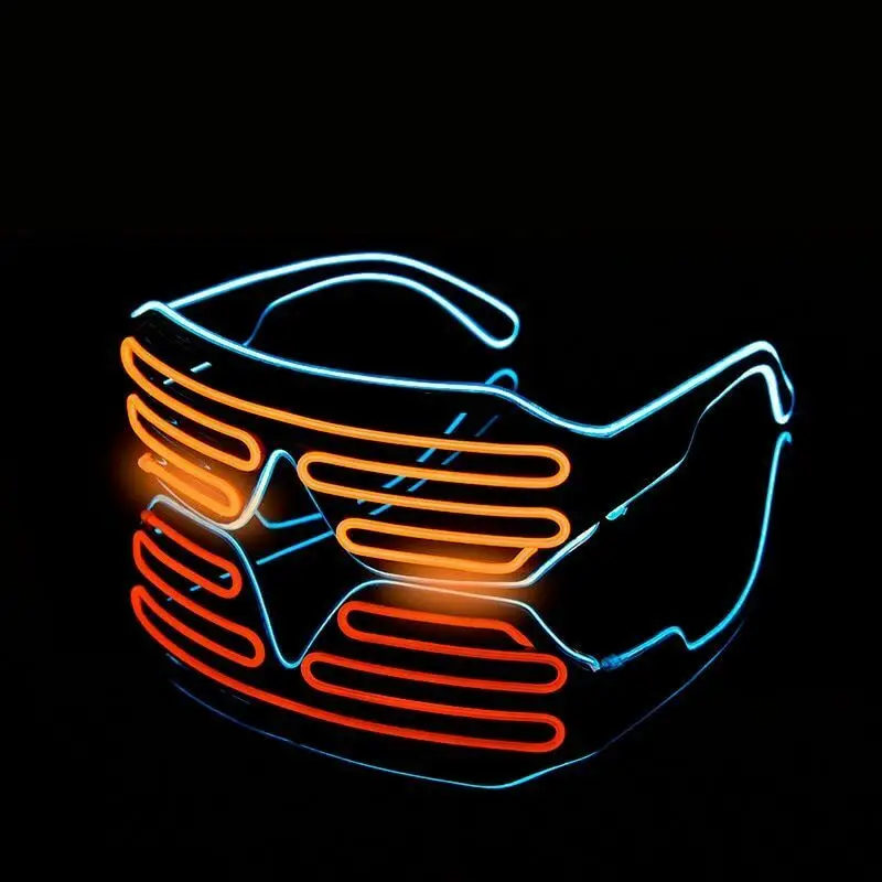 Fashion Cool Flashing Light Up Rave Glasses EL Wire LED Glasses for Nightclub Crazy Glowing Dance Party Costume