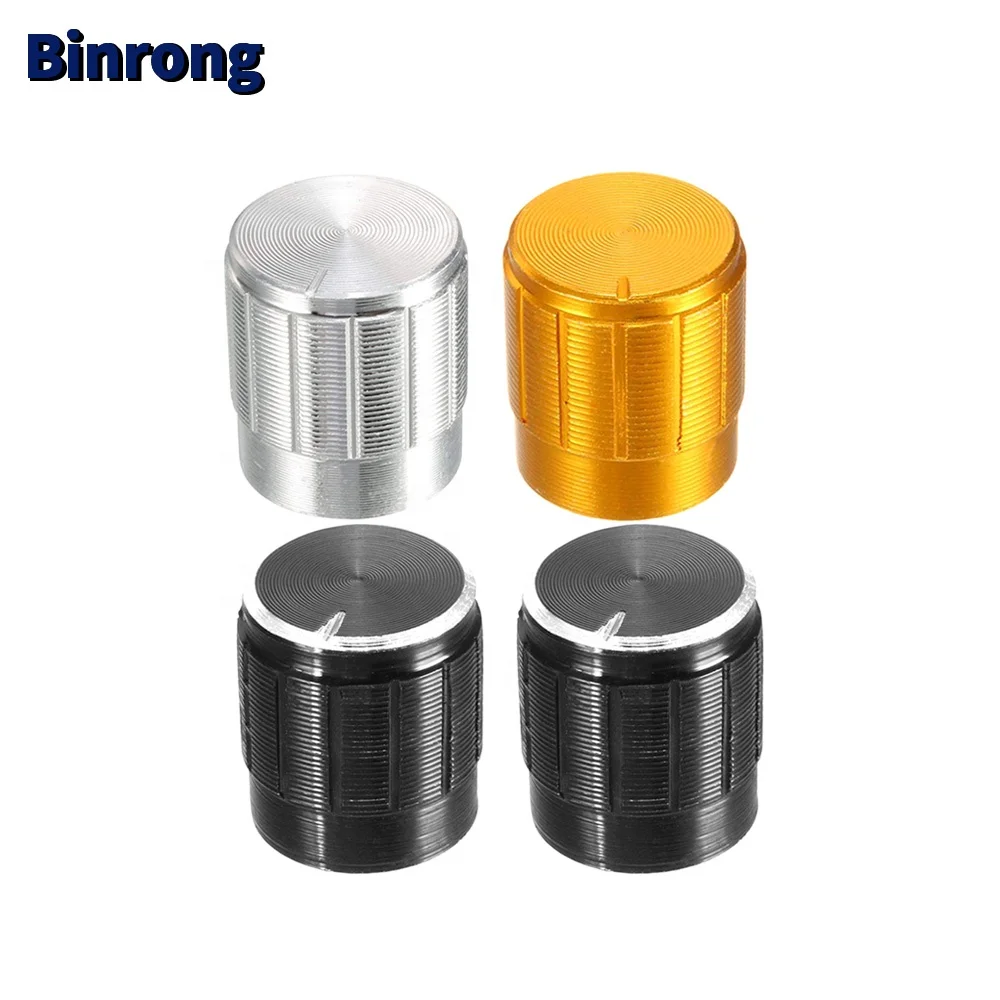 Регулятор громкости потенциометра 15x17 мм, накатанный вращающийся переключатель, крышка, ручка