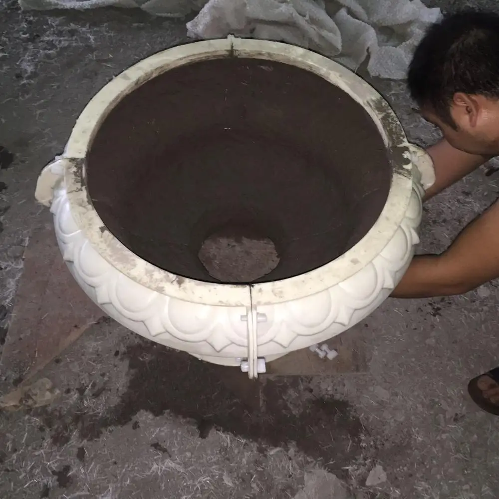 Factory direct sale durable outdoor garden round concrete cement urn planters for garden