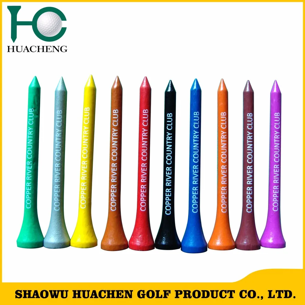 Pantone neon bright colors bamboo/wooden plain golf tees