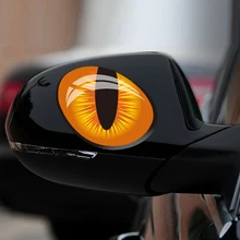 12*10cm 1Pair Cute Simulation Cat Eyes Car Stickers 3D Vinyl Decals on Cars Head Engine Cover Rearview Mirror Windows Decoration