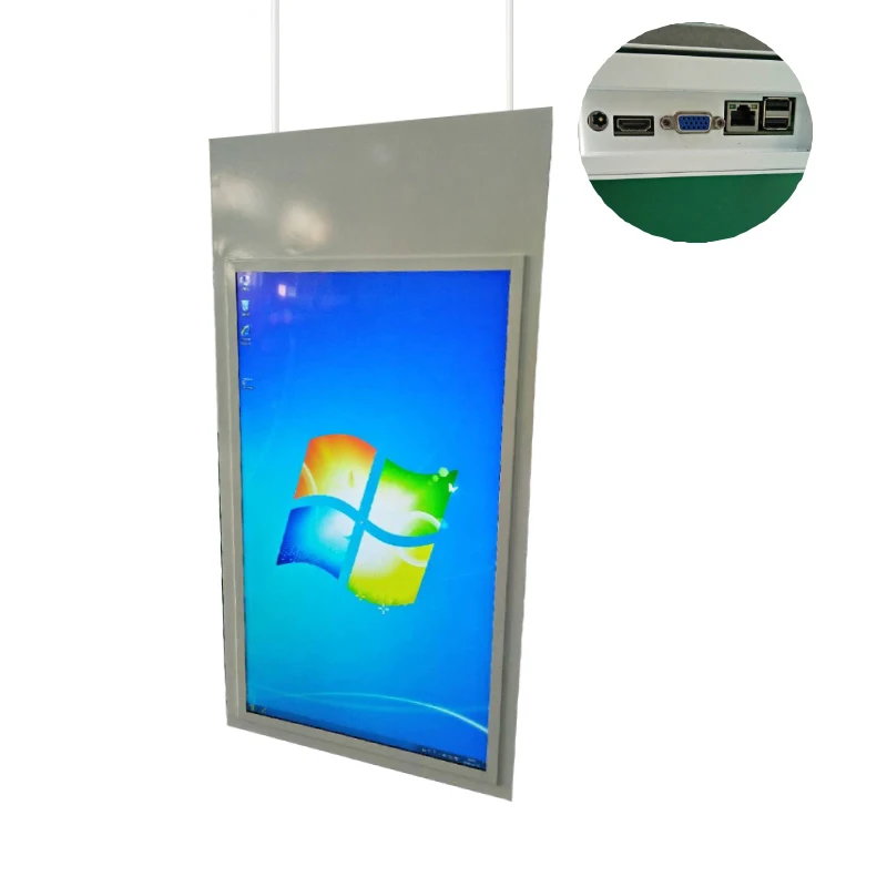 Ceiling roof mount super slim high brightness double screens 49 inch WIFI network LCD advertising player monitor