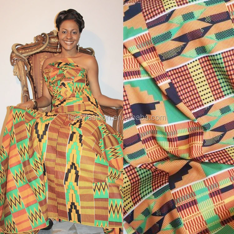 Queency African Print Ankara Style Cloth Lycra Polyester Cotton Spandex Fabric