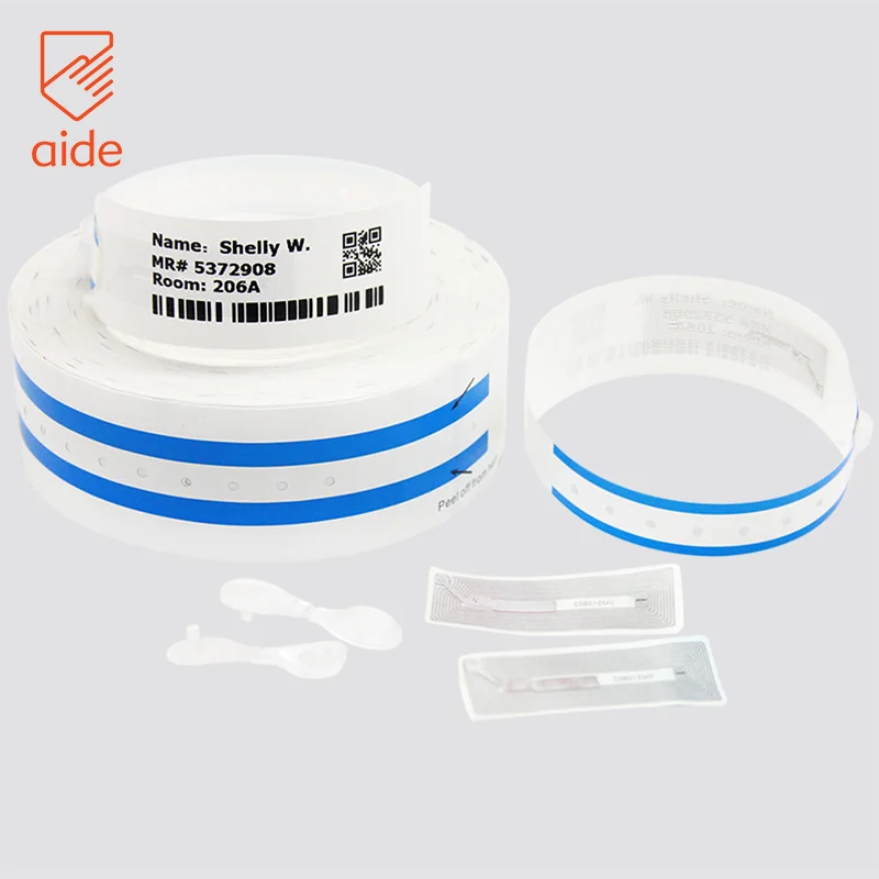 OEM Cheap Disposable 13.56Mhz Uhf RFID Microchip Patient Chip Thermal Paper Wristbands Long Range For Hospitals