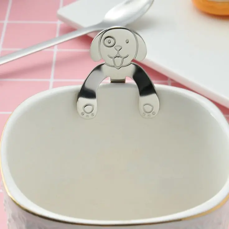 Cute Colorful dog Spoon Paint Coffee Mixing Spoon Tasting Spoon stainless steel 18/8