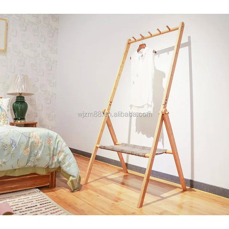 bamboo clothes hanger rack stand, freestanding Coat Rack Hat Hanger Holder Hooks wholesale