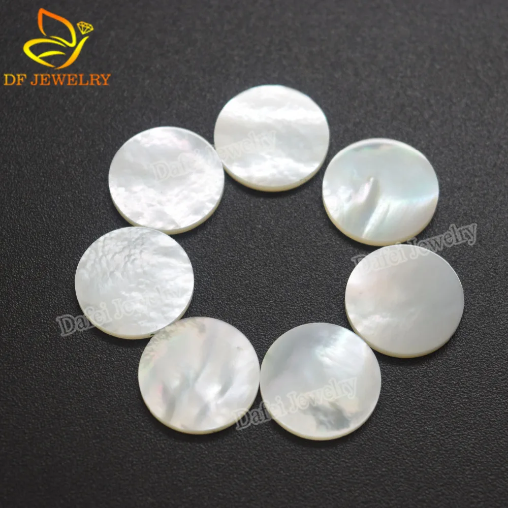 Cheap Round Double Flat Natural White Mother of Pearl
