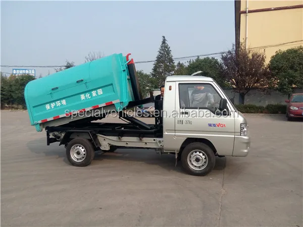 rear loader 3 tons garbage container Hook Lift Garbage Truck for sale