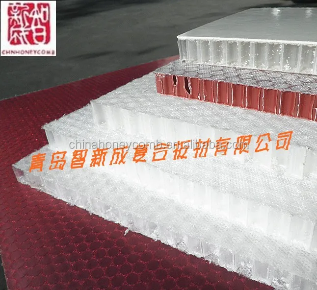 recyclable plastic honeycomb core in table of kitchen or bar marble counter