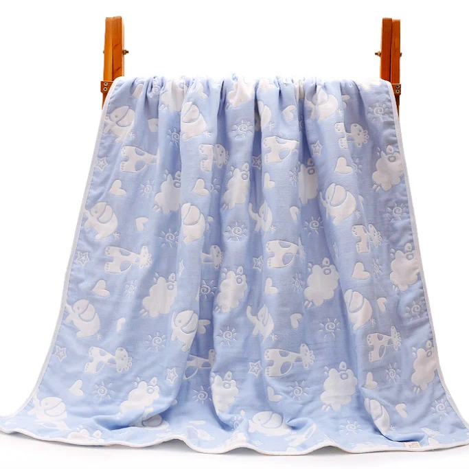 6Layer Toddler Blanket-Muslin Cotton Jacquard Bed Blankets-Lightweight Thermal Baby Blanket