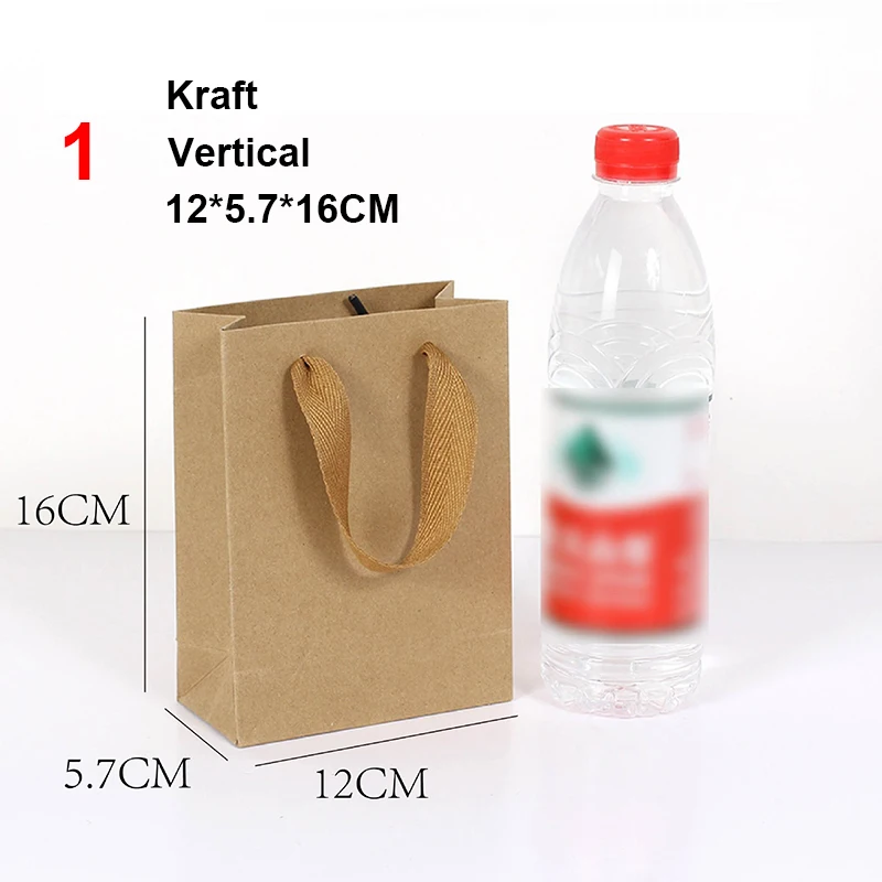 Wholesale custom print logo cheap kraft paper shopping carrier bag customised white black jewelry gift packaging bag with handle