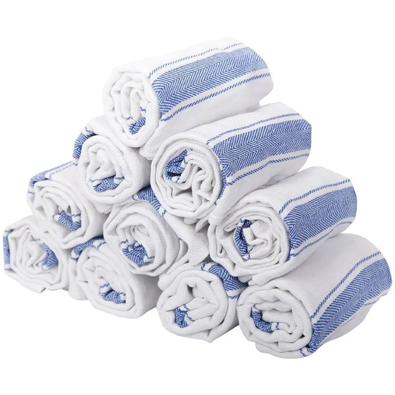 Standard size yarn dyed tea towels for kitchen  Reusable machine washable