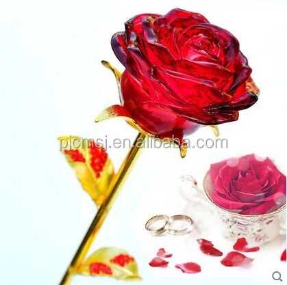 Proper price top quality Romantic crystal rose flower wedding favors valentines day gifts
