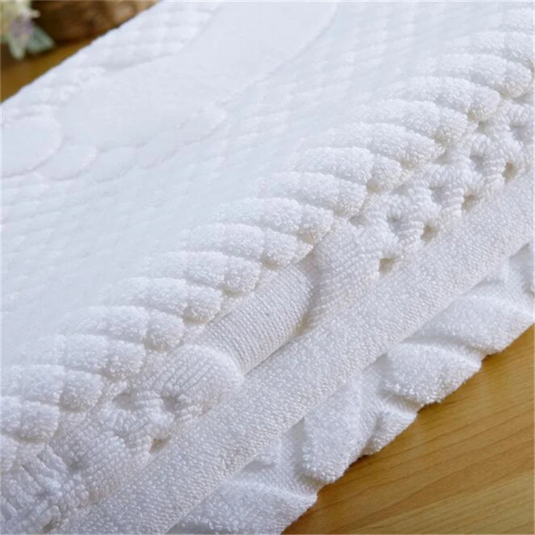
cute high quality custom size 100% cotton white bath mat floor foot towel for hotel bathroom 