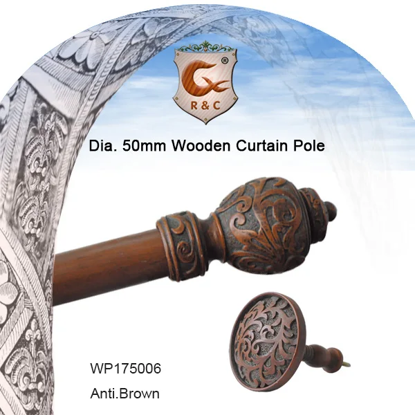 manufacturer modern high quality retro roman style wooden curtain pole wood curtain rods for windows
