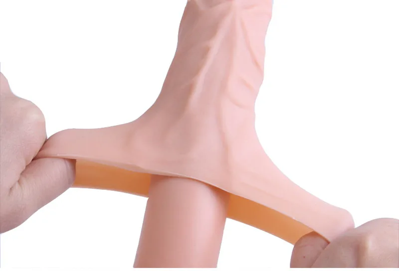 
Man Realistic Reusable Dildo Extension Silicone Cock Sleeve Men Condoms Penis Sleeve Dildo Extender 
