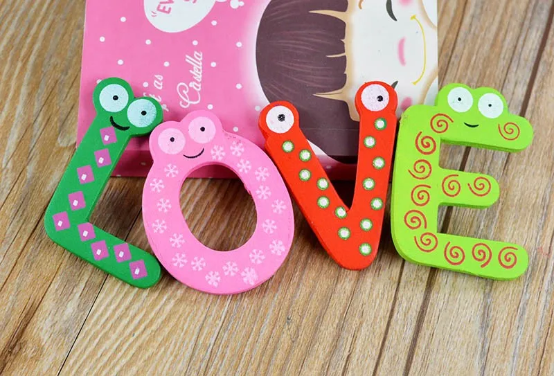 Child Educational Toy Wooden Alphabet Fridge Magnet